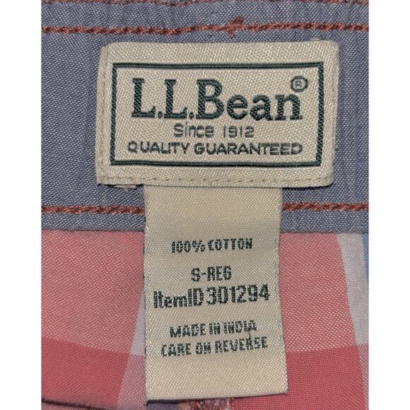 LL Bean Men's Dock Shorts Multicolor Plaid Pockets Drawstring Button Fly Preppy - Picture 7 of 7
